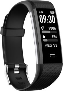 Picture of Kummel Fitness Tracker with Heart Rate Monitor, Waterproof Activity Tracker with Pedometer & Sleep Monitor, Calories, Step Tracking for Women Men Black